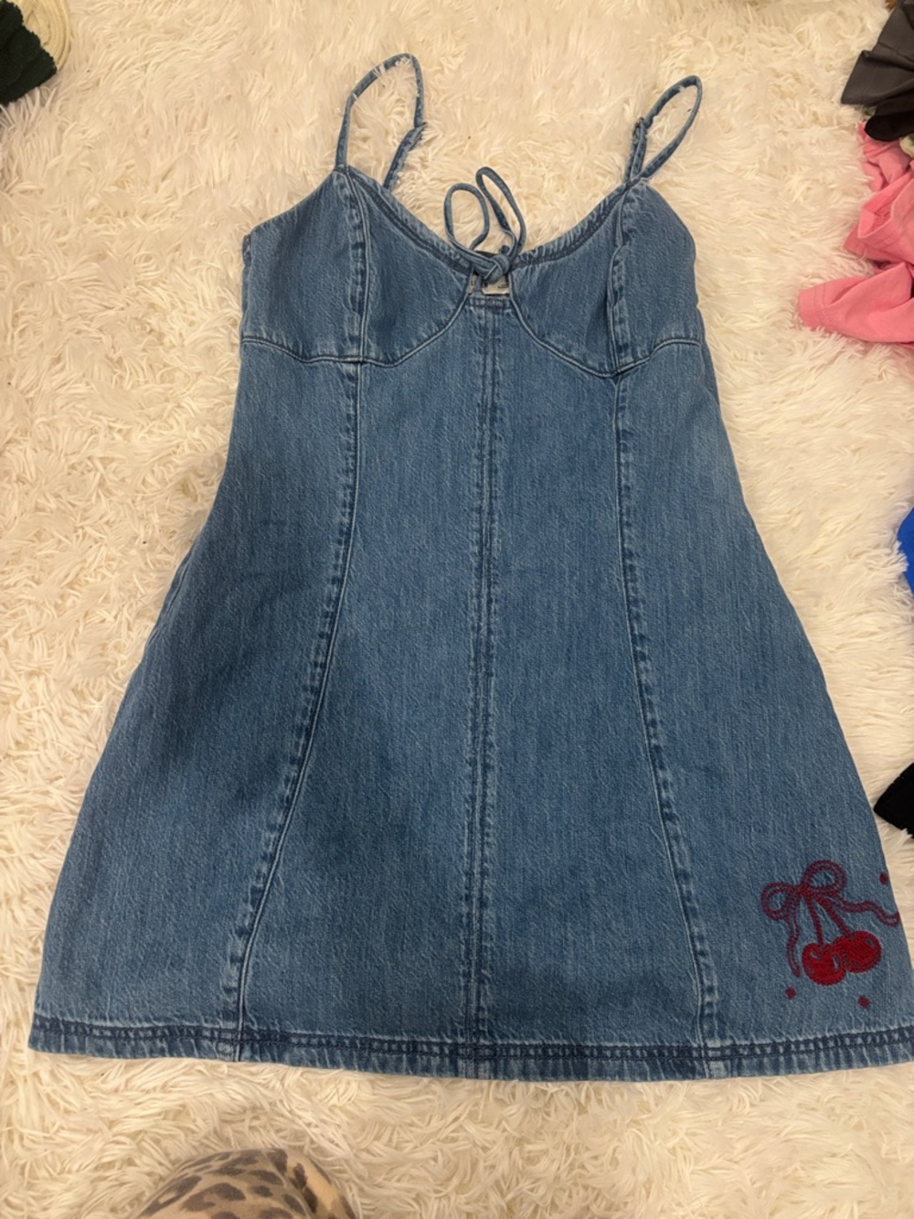 Hollister Light Blue Denim Tank Dress with Tag Detail